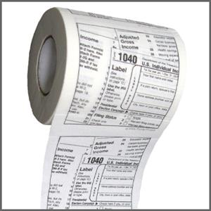 (image for) Funny Toilet Paper - 1040 Tax Form